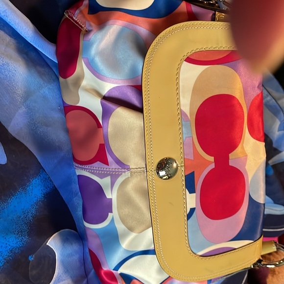 Coach SoHo Satin hobo bag. Multi colored 414 SN - Picture 11 of 13